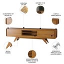 Ver imagem 3 de Rack TV 75 pol 220cm Orgânico 2 Portas Cecy Nature Z56 - Mpozenato