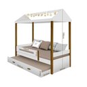 Ver imagem 3 de Cama Casa Sara Branca com Cama Auxiliar com 2 Colchões e Led