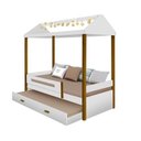 Ver imagem 1 de Cama Casa Sara Branca com Cama Auxiliar com 2 Colchões e Led