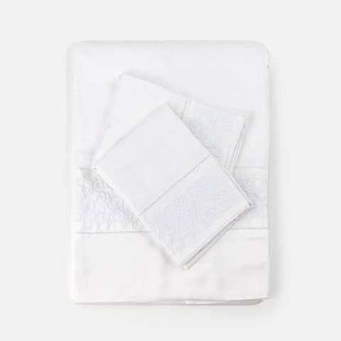 Jogo de Cama Splendor Branco King Blue Gardenia