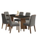 Ver imagem 2 de Conjunto Sala de Jantar Tampo de Madeira 6 Cadeiras Rustic/preto/silver York Madesa