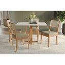 Ver imagem 6 de Conjunto Mesa Elma Premium Madeira Maciça C/ Tampo Madeirado C/ Vidro 120x80cm e 4 Cadeiras Lola