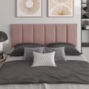Ver imagem 4 de Cabeceira Estofada Dubai Para Cama Box Casal 1,40m Rose