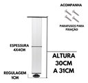 Ver imagem 3 de Kit 4 Pé Alumínio 30cm Fosco Cozinha Móveis 40x40 Regulável