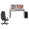 Mesa para Computador Desk Gamer Drx-8000 Branco com Cadeira Giratória Preto - Pr Móveis - 1
