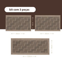 Kit Tapete Passadeira 2pç Antiderrapante Cozinha Juta Srj Bg - 8
