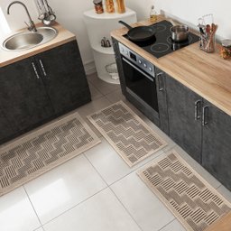 Kit Tapete Passadeira 2pç Antiderrapante Cozinha Juta Srj Bg - 6