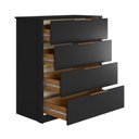 Ver imagem 3 de Cômoda Alia 4 Gavetas Preto Prime Tx/Amêndola - Demóbile