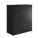 Ver imagem 2 de Cômoda Alia 4 Gavetas Preto Prime Tx/Amêndola - Demóbile
