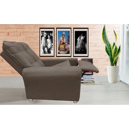 Poltrona Reclinavel Sala De Estar Astra Amamentação Marrom - 1
