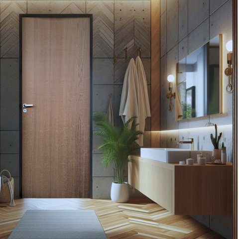 Kit Porta de Madeira Lisa Imbuia 210x72cm Batente 18cm Uniportas Abertura Esquerda