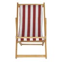 Ver imagem 2 de Espreguiçadeira Preguiçosa Dobrável sem Braço em Madeira Maciça - Listrado Vermelho e Branco