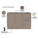 Ver imagem 5 de Balcão 120cm 2 Portas 2 Gavetas sem Tampo para Pia Unna Cinza/Gris