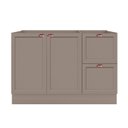 Ver imagem 2 de Balcão 120cm 2 Portas 2 Gavetas sem Tampo para Pia Unna Cinza/Gris