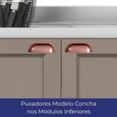 Ver imagem 6 de Balcão 120cm 2 Portas 2 Gavetas sem Tampo para Pia Unna Cinza/Gris