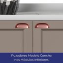 Ver imagem 6 de Balcão 120cm 2 Portas 2 Gavetas sem Tampo para Pia Unna Cinza/Gris