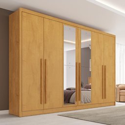Guarda Roupa Valência 6 Portas 6 Gavetas Espelhado Mdf - Mademarcs - 1