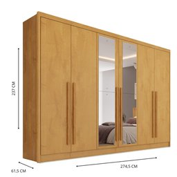 Guarda Roupa Valência 6 Portas 6 Gavetas Espelhado Mdf - Mademarcs - 4