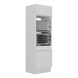 Paneleiro com Rodapé 2 Portas para Forno e Microondas Veneza Multimóveis MP2116.891 Branco - 2