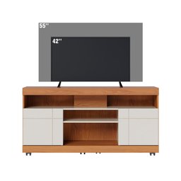 Rack Bancada Tv até 47" 2 Portas Yara - Freijó / Off White - 3