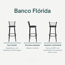 Ver imagem 3 de Kit 2 Banquetas para Balcão Bancada Cozinha Bistrô Ilhas Gourmet Bares Banco Flórida Preta