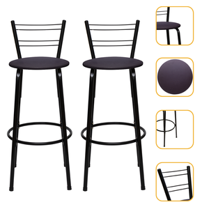 Kit 2 Banquetas Alta Flórida Preta Balcão Bancada Bistrô Ilhas Gourmet Bares - Marrom Escuro