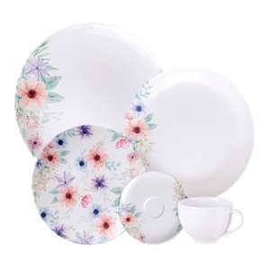 Aparelho de Jantar em Porcelana 20 Peças Floratta Tramontina Floratta 20 Peças