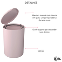 Ver imagem 5 de Kit Banheiro Lixeira e Escova Sanitária Rosa Lavabo Luxo Serene Coza - Brinox
