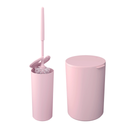 Ver imagem 1 de Kit Banheiro Lixeira e Escova Sanitária Rosa Lavabo Luxo Serene Coza - Brinox
