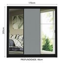 Ver imagem 4 de Guarda-roupa Casal Madesa Mônaco 3 Portas de Correr com Espelhos - Preto/cinza