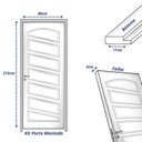 Ver imagem 4 de Kit Porta de Madeira Maciça Topázio Eucalipto 210x82cm Batente 11cm Abertura Esquerda Marrom Uniportas