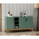 Ver imagem 1 de Balcão Buffet Milão Verde/freijó 3 Portas 4 Prateleiras em Madeira Pinus com Mdf - Finestra