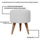 Ver imagem 4 de Banqueta Redonda Suede Rose Puff Estofado Pé Palito Resistente Puf Decorativo