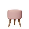 Banqueta Redonda Suede Rose Puff Estofado Pé Palito Resistente Puf Decorativo - 2
