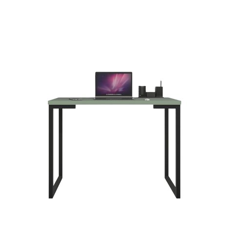 Mesa Industrial Escrivaninha Moderna Mdf 100x60 Metalon Preto Plancasa:verde Jade