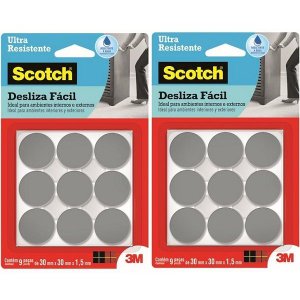 Kit com 18 Protetor Ultraresistente Desliza Facil 3m Scotch Redondo