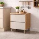 Ver imagem 4 de Balcão de Cozinha Solari Porta Basculante Mdf Gaveta Corrediças Telescópicas Jequitibá/gris Fosco G7