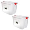 Kit 2 Caixas Organizadoras Grandes 80 Litros Multiuso com Travas Transparente - 1