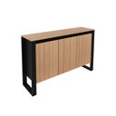 Ver imagem 2 de Balcão Buffet Aparador para Escritório 136cm com 3 Portas Me4147 Amêndoa/preto