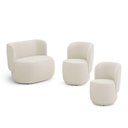 Ver imagem 1 de Kit 02 Poltronas e 01 Namoradeira Orgânica Molly Bouclê Bege - Desk Design