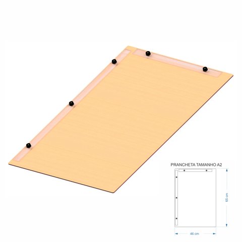 Prancheta Desenho Técnico Arquitetura Engenharia Mdf Nat A2