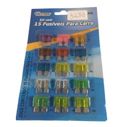 Kit 15 Jogo de Fusíveis para Carro Reposição Western - 2