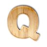 Petisqueira Letra Q Tabua com Rebaixo Madeira Pinus Cesta Presente Decoração Mesa Posta - Woodspot - 1