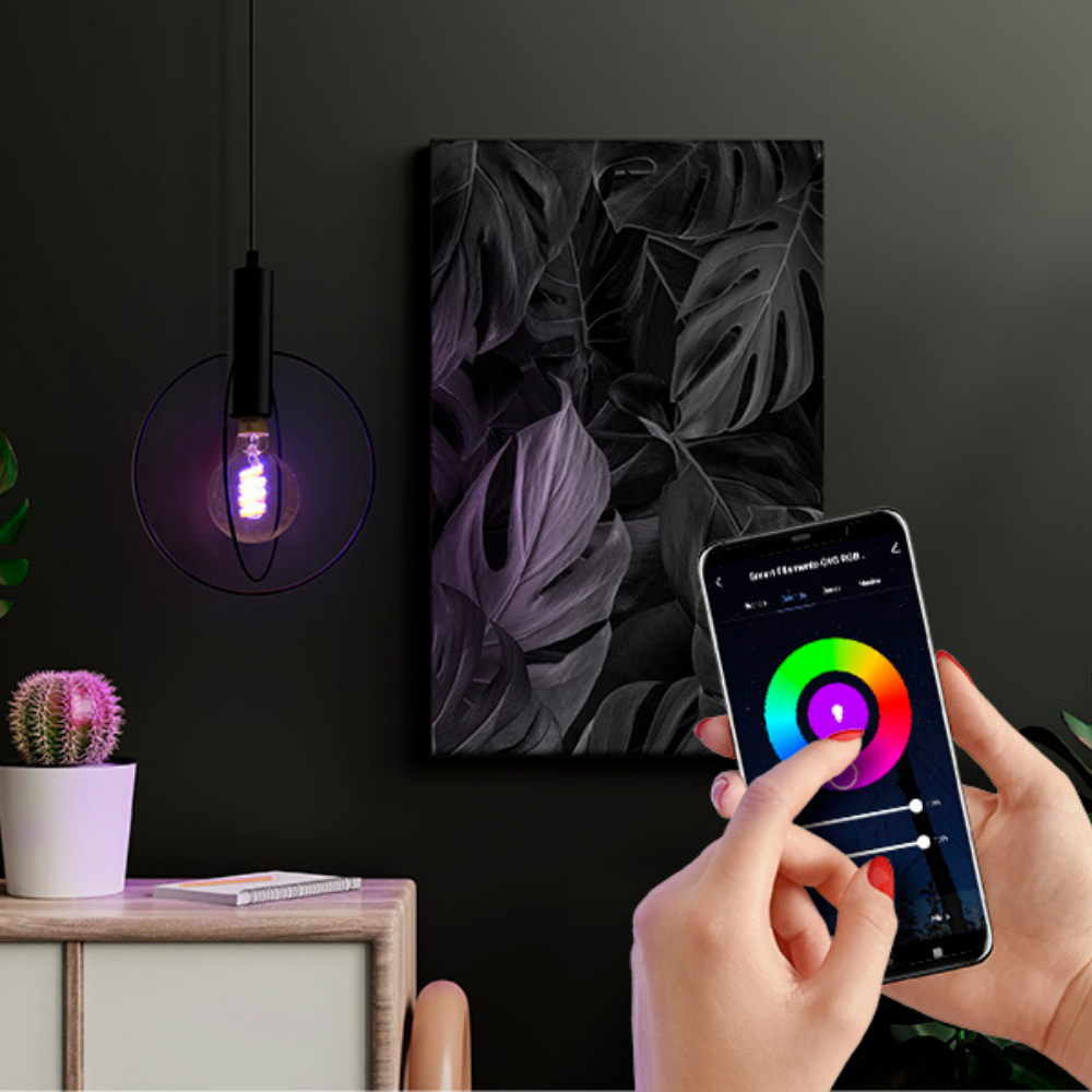 Lâmpada Led Smart Wi-Fi Inteligente G95 Filamento 6W E27 RGB Taschibra - 5