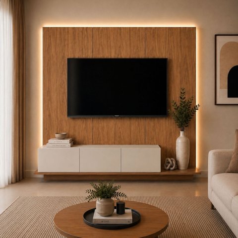 Rack com Painel para TV até 60 Polegadas Ayla 100% MDF com LED