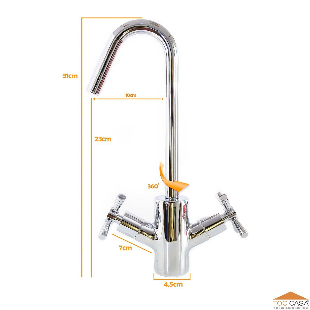 Torneira Misturador De Bancada Para Cozinha 1/4 De Volta - 4