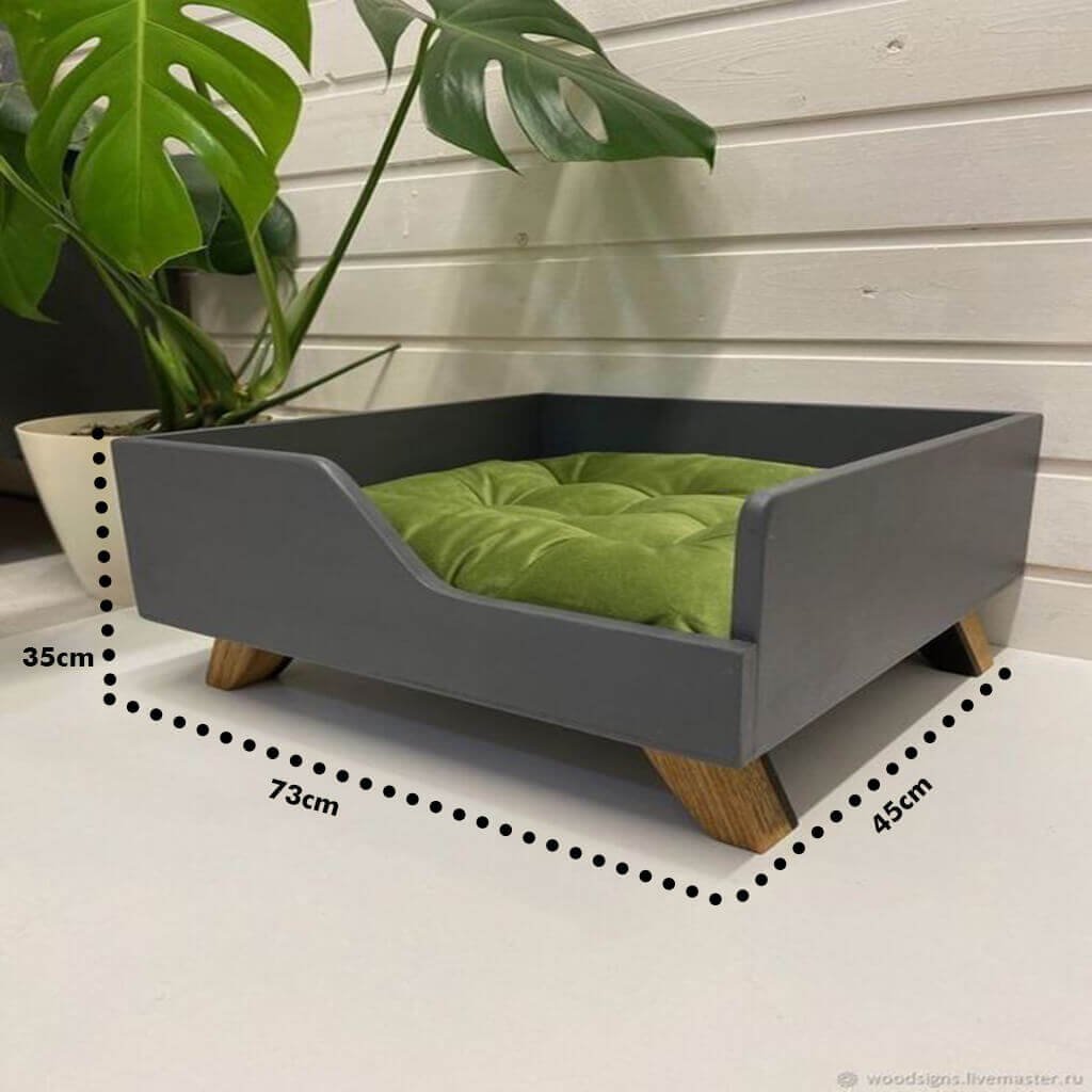 Cama Para Cachorro Médio Porte Com Almofada e Pés Amadeirados Lilies ...