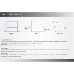 Poltrona do Papai Reclinável MH1216 Two Way Courano Nude - Herval - 3