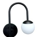Ver imagem 3 de Arandela Retrô Senna Preta Globo Vidro Branco Leitoso + Lâmpada Led G9 5w 3000k Bivolt