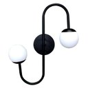 Ver imagem 1 de Arandela Retrô Senna Preta Globo Vidro Branco Leitoso + Lâmpada Led G9 5w 3000k Bivolt